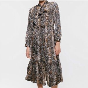 Zara Snake Print Midi Dress